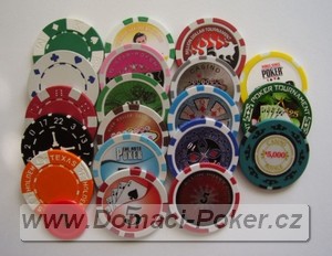 Poker žetony - nová ukázková sada 20-ti druhů žetonů