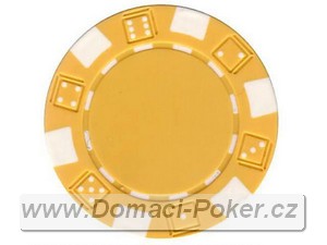 Poker žetony Kostka 11,5gr. - Žlutý