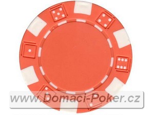 Poker žetony Kostka 11,5gr. - Oranžový