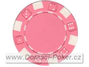 Poker žetony Kostka 11,5gr. - Růžový