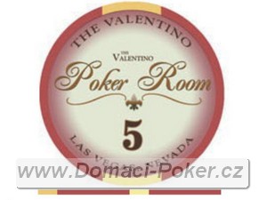 Valentino Poker Room 10,5gr. - Hodnota 5 - červený
