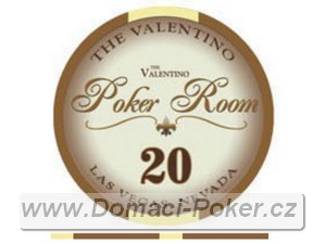 Valentino Poker Room 10,5gr. - Hodnota 20 - hnědý