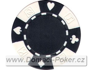 Poker žeton Suit AKQJ - Černý