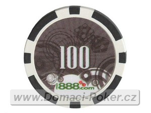 Poker žetony 888 - Hodnota 100 - černé