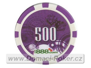 Poker žetony 888 - Hodnota 500 - fialové