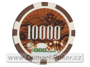 Poker žetony 888 - Hodnota 10000 - hnědé