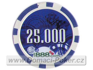 Poker žetony 888 - Hodnota 25000 - tmavě modré