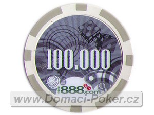 Poker žetony 888 - Hodnota 100000 - bílé