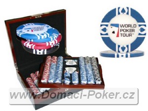 Word Poker Tour exkluzivní set v dřevěném kufříku