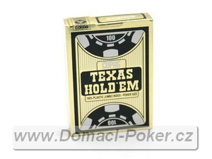 Plastové karty Copag 100% Plast - texas Holdem Poker - černé/zlaté