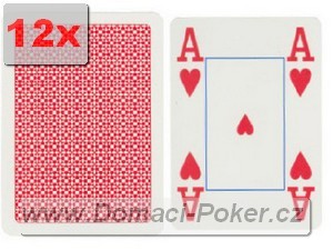 Plastové karty Copag - červené, jumbo, 4-indexy - 12pk