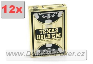Plastové karty Copag - texas Holdem Poker - černé/zlaté - 12pk