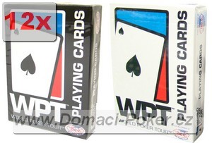 Bee: WPT Hrací karty na poker - černé + bílé 12pk