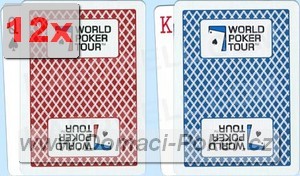 Bee: WPT Hrací karty na poker - červené + modré 12pk