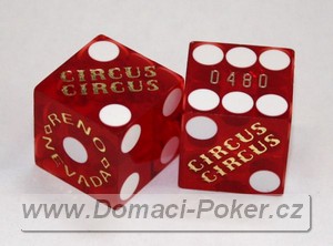 Kostka kasino Circus Circus červená
