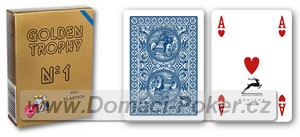 Modiano 100% Plast, Golden Trophy - pokersize modré