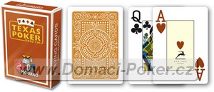 Modiano 100% Plast - Texas Holdem poker jumbo hnědé