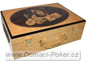 Dřevěný kufřík na žetony, vnitřní design Aligator
