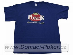 Modré tričko texas Holdem Poker - S