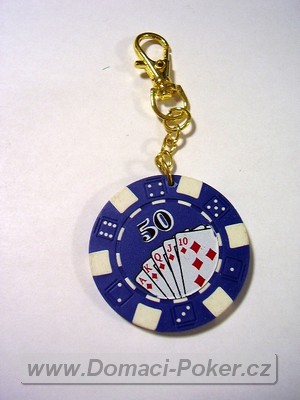 Přívěšek na klíče s modrým žetonem Postupka 50