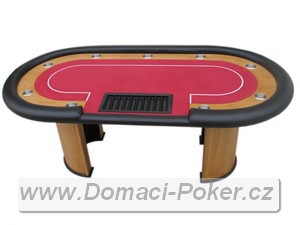 Pokerový stůl - Nevada 4 ovál s dealerem - červený