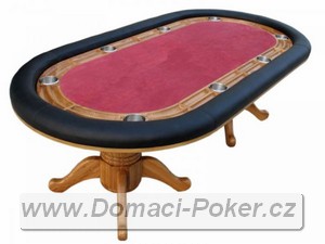 Pokerový stůl - ovál - červený