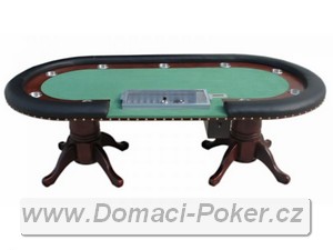Pokerový stůl - ovál s dealerem a tipboxem - zelený