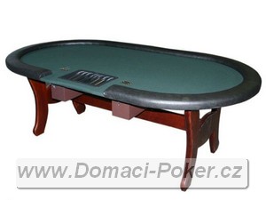 Pokerový stůl - ovál s dealerem a 2 tipboxy - zelený