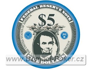 US Bankovky 10,5 gr. - hodnota 5$ modrý