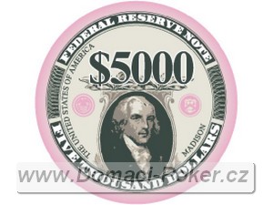 US Bankovky 10,5 gr. - hodnota 5000$ růžový