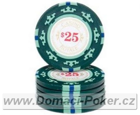 Casino Royal 14gr. - Hodnota 25 - zelen