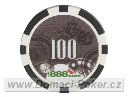 Poker etony 888 - Hodnota 100 - ern