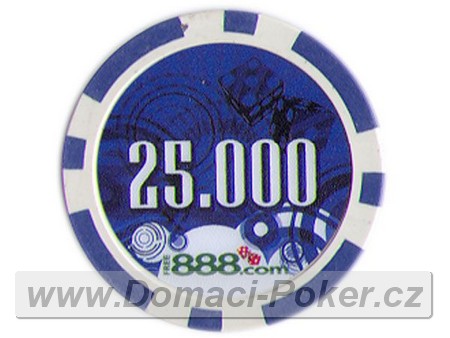 Poker etony 888 - Hodnota 25000 - tmav modr