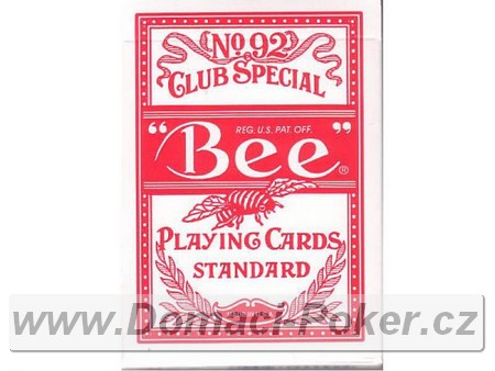 Hrac karty Bee 92 poker index erven