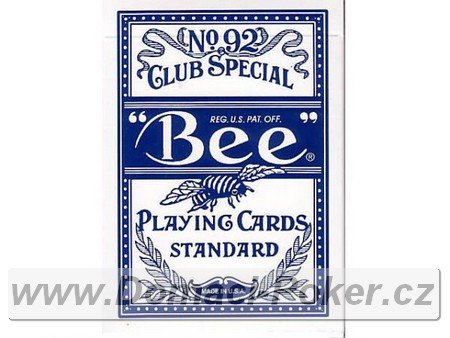 Hrac karty Bee 92 poker index modr