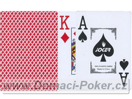 Plastové karty na poker Bird 888 100% Plast - červené