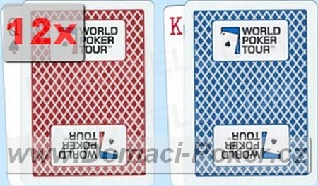 Bee: WPT Hrac karty na poker - erven + modr 12pk