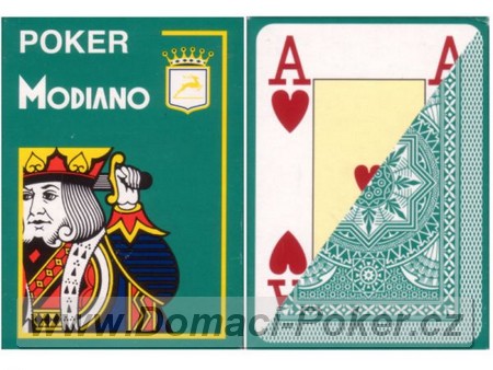 Modiano 100% Plast Poker Cristallo Jumbo Index - zelen