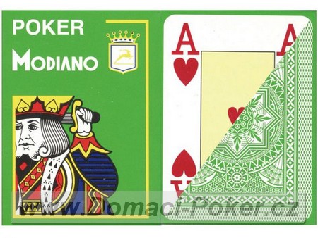 Modiano 100% Plast Poker Cristallo Jumbo Index - svtle zelen