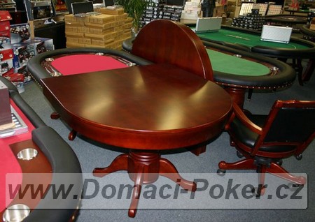 Pokerov stl - ovl + devn obloen - erven